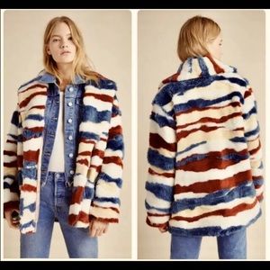 Faux Fur Anthropologie Jacket southwestern XS